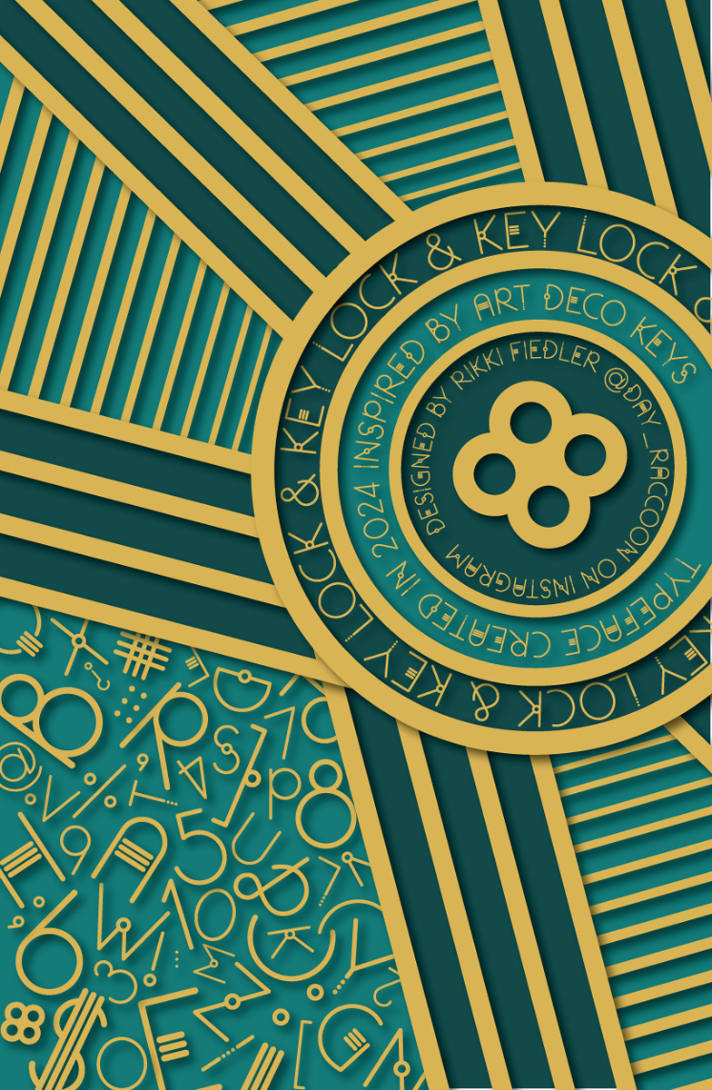 type specimen for lock and key typeface